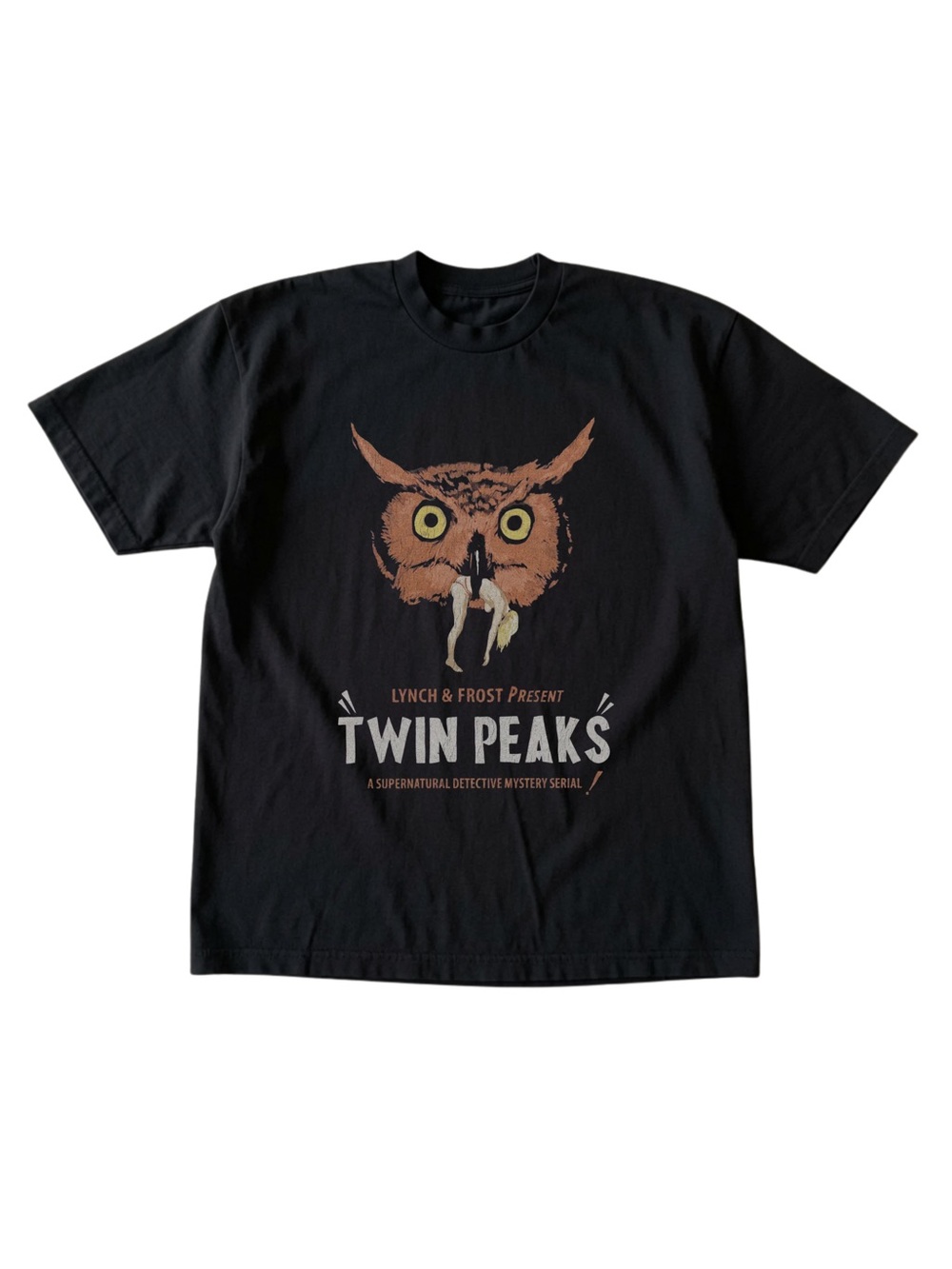 Twin Peaks Owl Cave Lynch Frost Black TV Show Graphic Tee